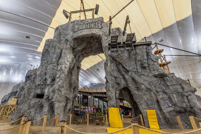 Climbing walls inside the dome