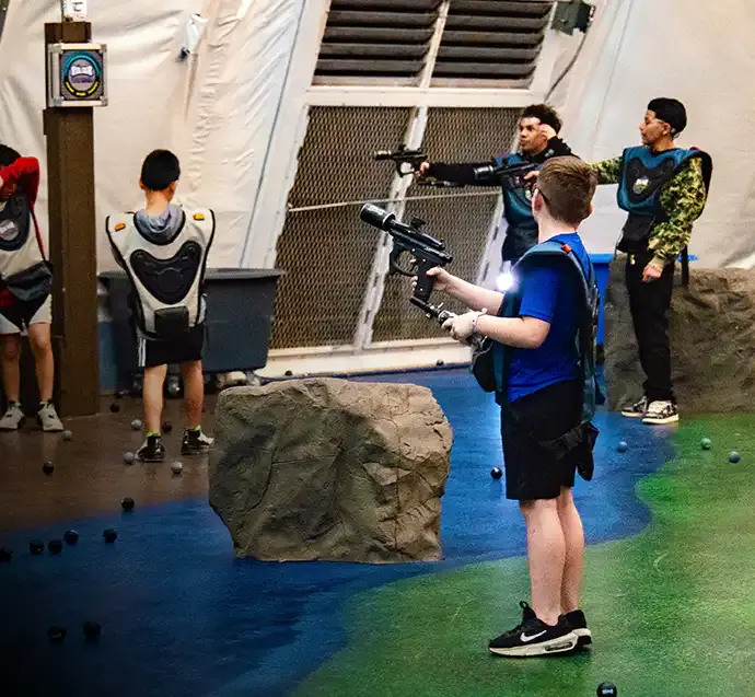 Students in the Blaster Zone on a field trip
